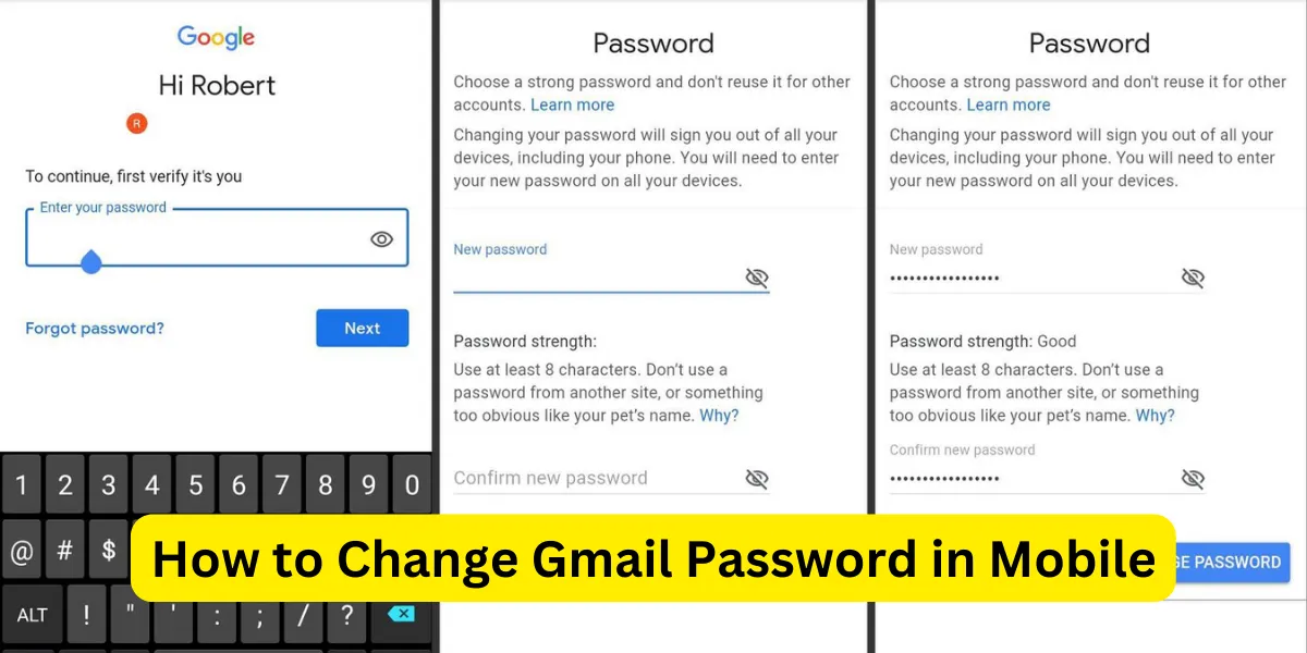 How to Change Gmail Password in Mobile